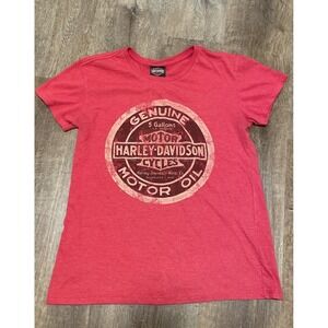 Harley-Davidson Jamaica Motor Oil Graphic T-Shirt Womens Large Red Heather Tee